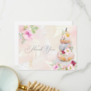 Remerciements Carte de remerciement de Baby Shower automnal aqua