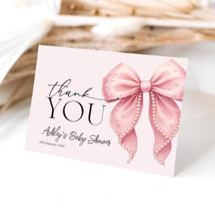 Remerciements Carte de remerciement de Baby Shower Rose Perle et