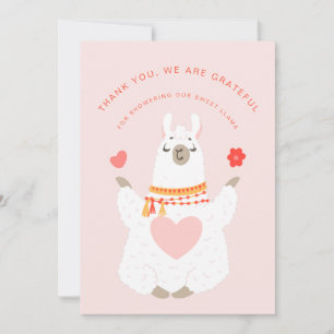 Remerciements Carte de remerciement de Baby Shower Yoga Lama Mig
