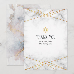 Remerciements Carte de remerciement de Bat Mitzvah en marbre géo