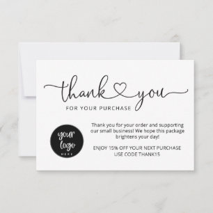 Remerciements Carte de remerciement de Black White Business mode