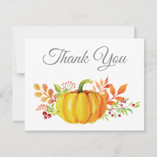 Remerciements Carte de remerciement de citrouille d'automne à l'