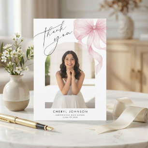 Remerciements Carte de Remerciement de Diplôme avec Photo et Rub