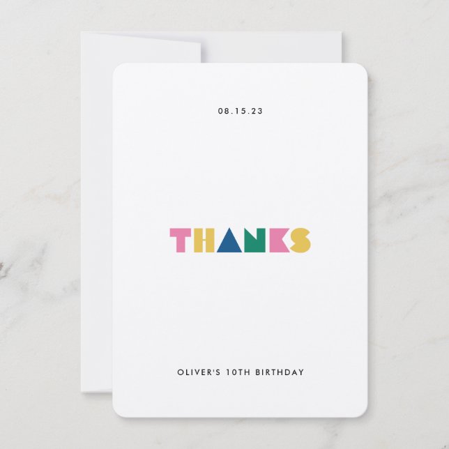 Remerciements Carte de remerciement de fête d'anniversaire pour  (Devant)