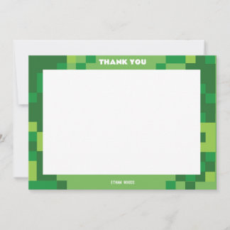 Remerciements Carte de remerciement de fête de joueur pixelisé