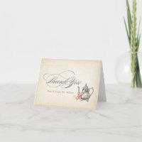 Carte de remerciement de fête de thé vintage chic