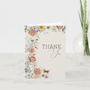 Remerciements Carte de remerciement de fiançailles à fleurs sauv