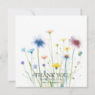 Remerciements Carte de remerciement de fiançailles abeille fleur