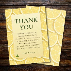 Remerciements Carte de remerciement de fiançailles au citron d'A