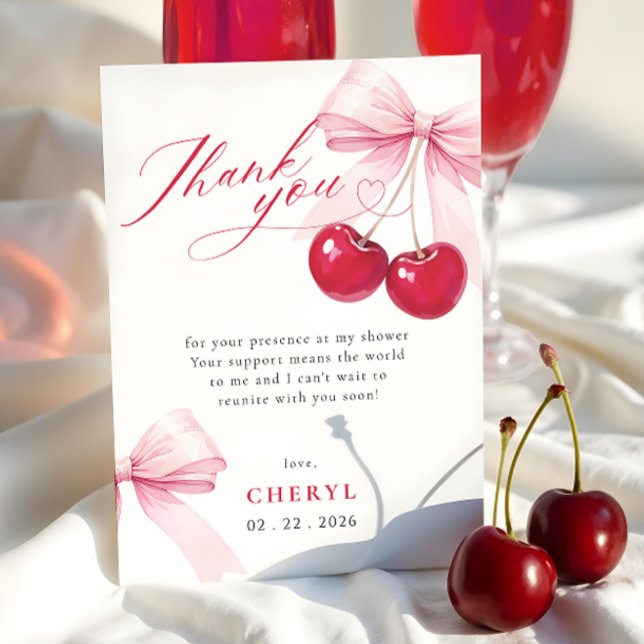 Remerciements Carte de remerciement de fiançailles Cherry on Top (Créateur téléchargé)