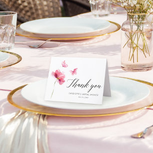 Remerciements Carte de remerciement de fiançailles Floral Pink
