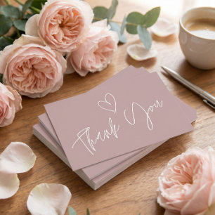 Remerciements Carte de remerciement de fiançailles Rose Poussiér