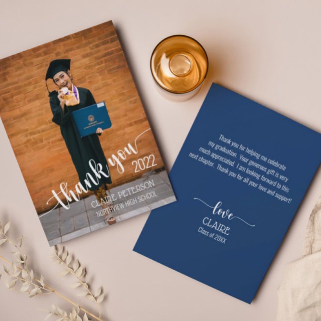 Remerciements Carte de remerciement de fin d'études avec écritur (Créateur téléchargé)