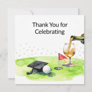 Remerciements Carte de remerciement de fin d'études de golf sur
