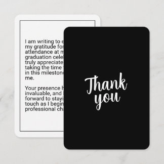 Remerciements Carte de remerciement de fin d'études minimaliste