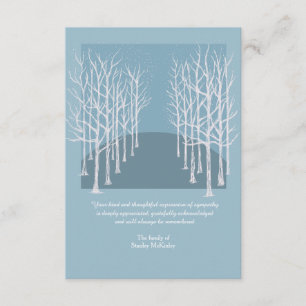 Remerciements Carte de remerciement de funérailles Arbres dénudé