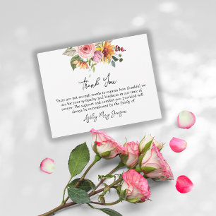 Remerciements Carte de remerciement de funérailles florales de d