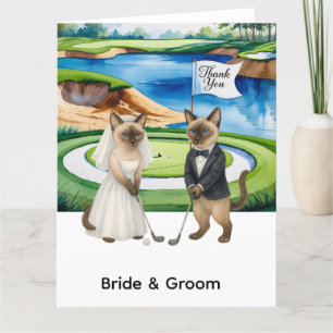 Remerciements Carte de remerciement de golf avec chat golfeur po