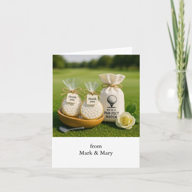 Remerciements Carte de remerciement de golf avec souvenir de cad (Devant)