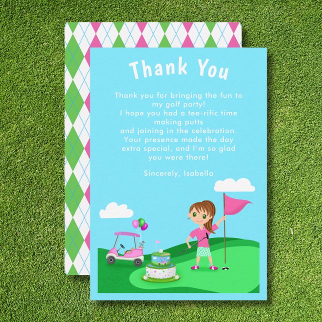 Remerciements Carte de remerciement de golf pour l'anniversaire  (Créateur téléchargé)