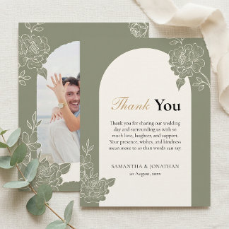 Remerciements Carte de remerciement de mariage à arche florale v