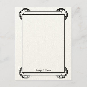 Remerciements Carte de remerciement de mariage à cadre noir Deco