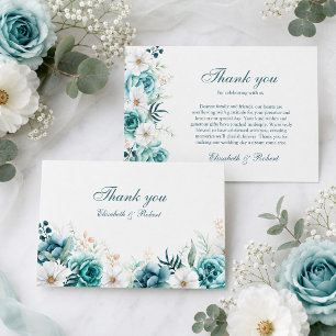 Remerciements Carte de remerciement de mariage à la fleur sauvag