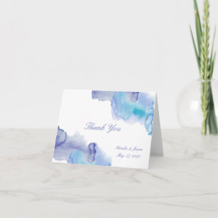 Remerciements Carte de remerciement de mariage à l'aquarelle con