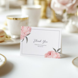 Remerciements Carte de remerciement de mariage à l'aquarelle ros