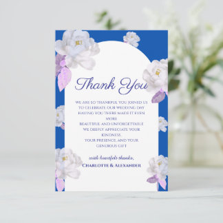 Remerciements Carte de remerciement de mariage à l'arche florale