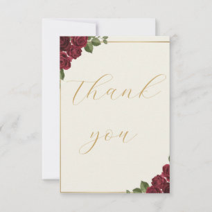 Remerciements Carte de remerciement de mariage à l'écriture doré