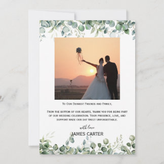 Remerciements Carte de remerciement de mariage à l'écriture mini