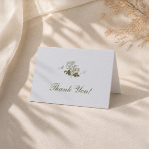 Remerciements Carte de remerciement de mariage à monogramme bota