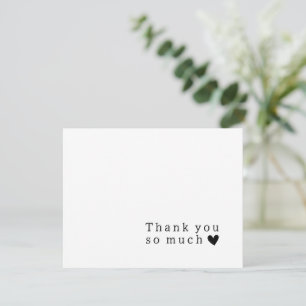 Remerciements Carte de remerciement de mariage à typographie min