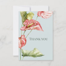Carte de remerciement de mariage Anthurium Éléganc