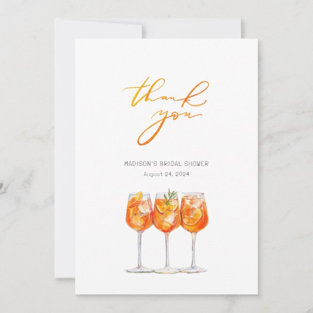 Remerciements Carte de remerciement de mariage Aperol Spritz Ita (Devant)