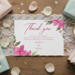 Remerciements Carte de remerciement de mariage aquarelle florale