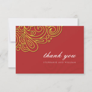 Remerciements Carte de remerciement de mariage Asian Swirl