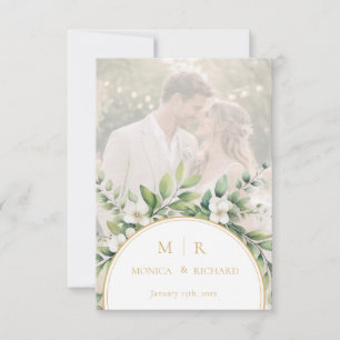Remerciements Carte de remerciement de mariage au monogramme bot