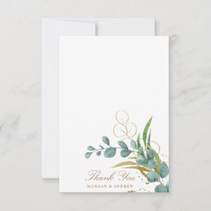 Remerciements carte de remerciement de mariage aux feuilles d'eu