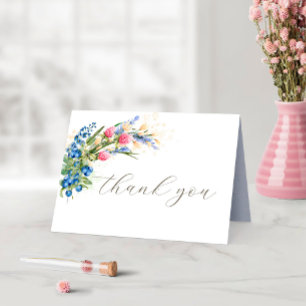 Remerciements Carte de remerciement de mariage aux fleurs sauvag