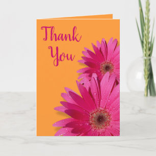 Remerciements Carte de remerciement de mariage aux gerbera orang