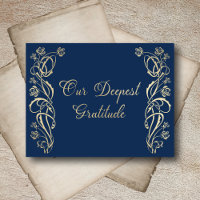 Carte de remerciement de mariage aux roses royales