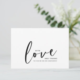 Remerciements Carte de remerciement de mariage avec amour et gra