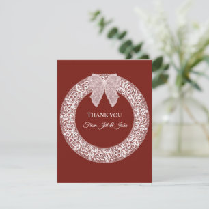 Remerciements Carte de remerciement de mariage avec couronne en 