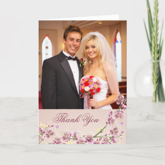 Remerciements Carte de remerciement de mariage avec des fleurs v