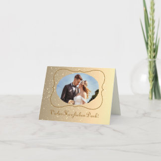 Remerciements Carte de remerciement de mariage avec effet paille