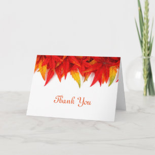 Remerciements Carte de remerciement de mariage avec feuilles d'a