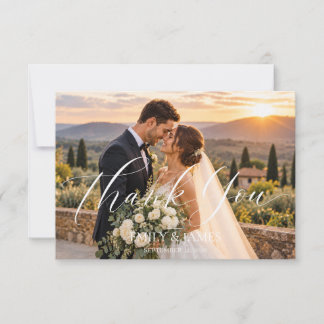 Remerciements Carte de remerciement de mariage avec lettrage cal
