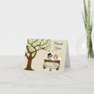 Remerciements Carte de remerciement de mariage avec mariée et ma